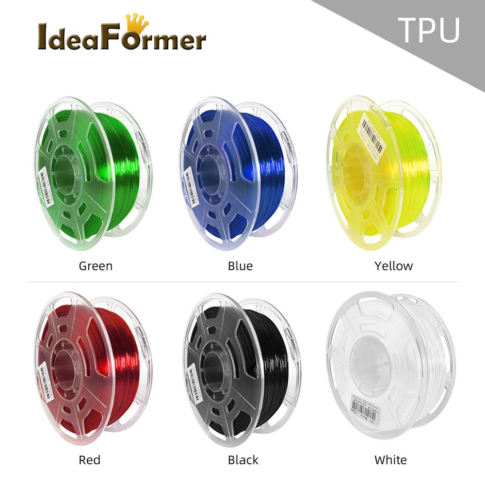 Idéformer tpu 0.8kg fleksibel 1.75mm filament printer glødetråd dimensionel nøjagtighed  +/-0.02mm til 3d trykmateriale plast