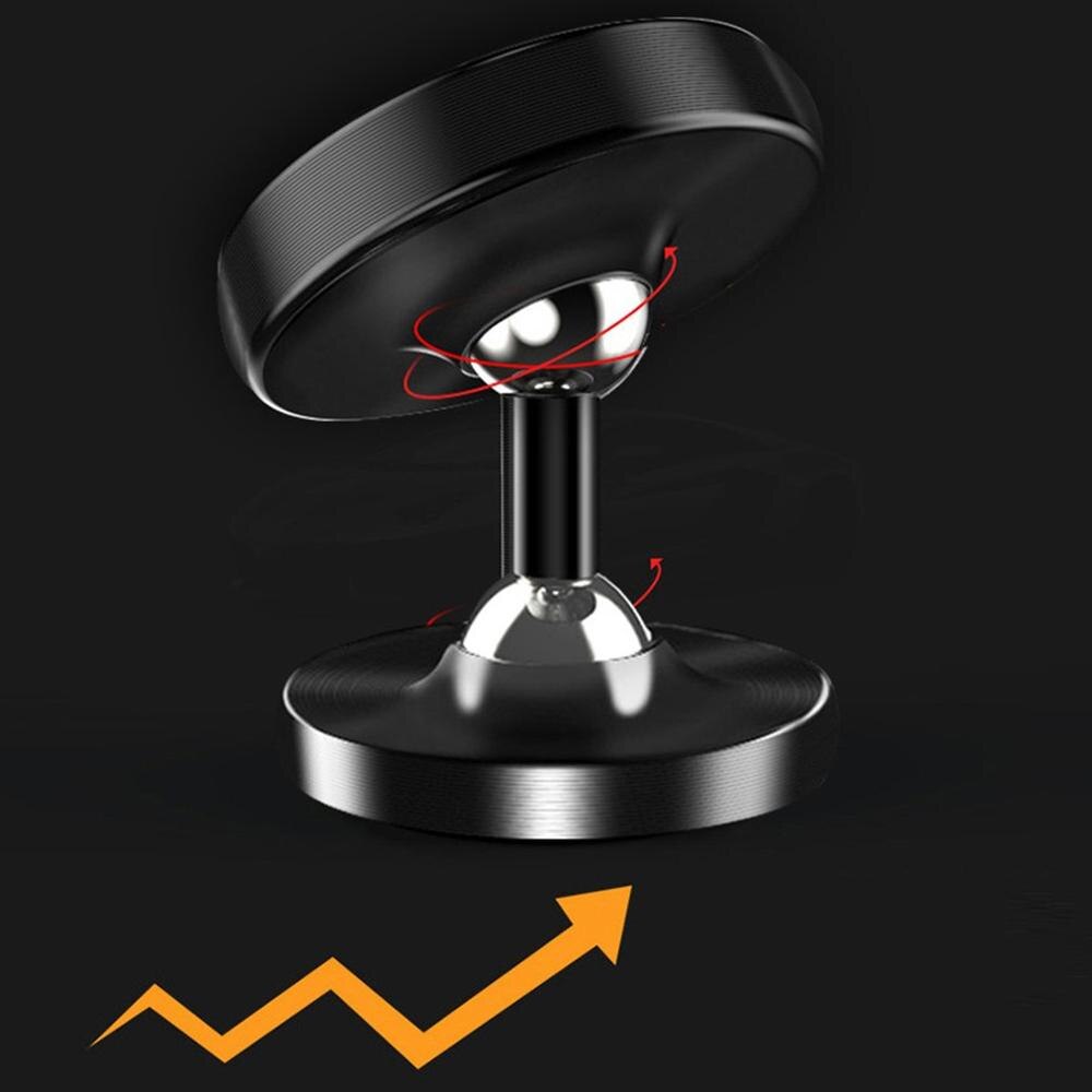 Metal Car Phone Holder Double Ball 360 Degree Rotating Suction Cup Type Magnetic Mobile Phone Holder
