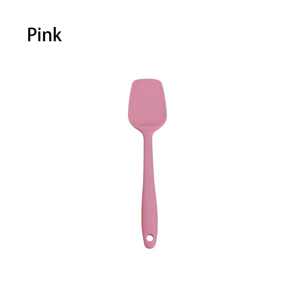 1 unidad de espátula de cuchara de silicio resistente al calor, utensilios de cocina para horno, utensilio, mango, espátula, agitador, cuchara de mezcla, utensilios de cocina: Rosa