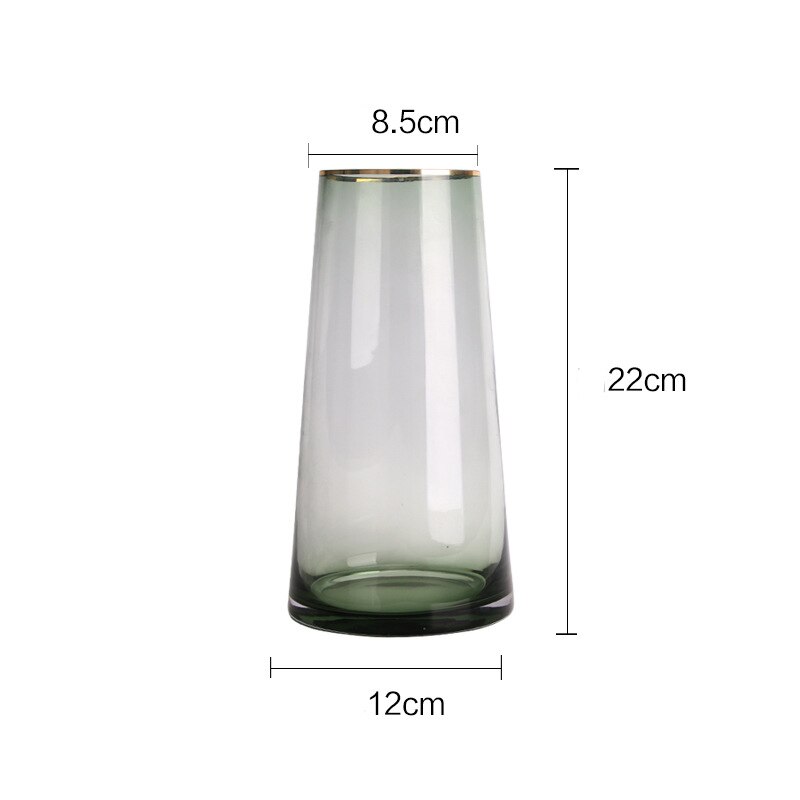 Luxe handgetekende gouden vazen voor kantoor, thuis, woonkamer, tafeldecoratie, vaas, eenvoud, transparante glazen vaas: 7