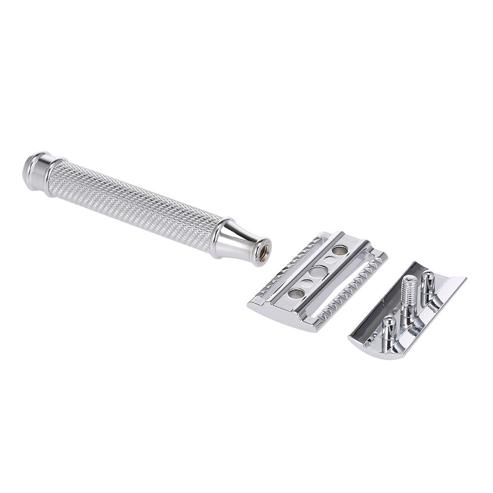 Double-edged Shaving Razor Set Safety Beard Razor with Shaving Razor Base Protective Cover Mustache Removal Shaving Tool