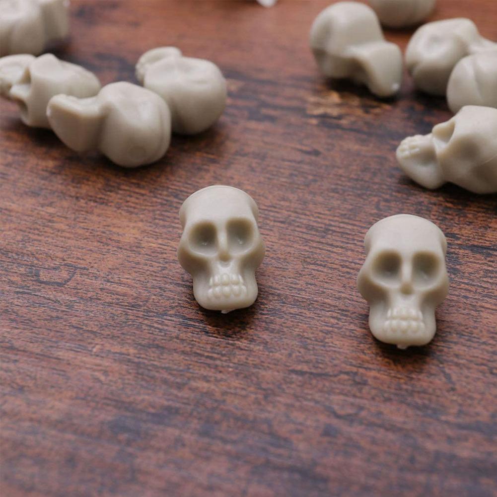 50/100Pcs Halloween Skelet Ornament Halloween Beeldjes Skulls Heads Realistische En Angstaanjagende Mini Skulls Heads Voor Halloween