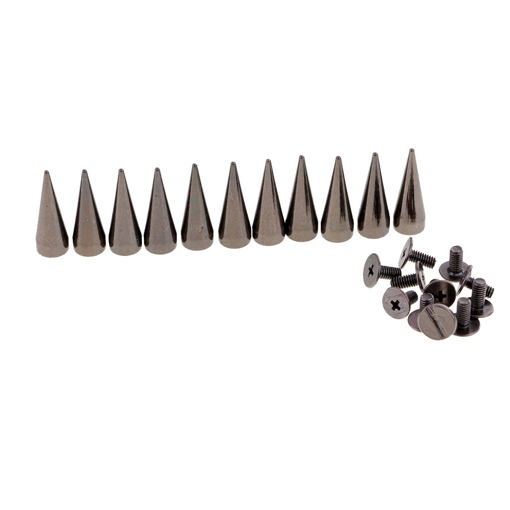 10pcs Cone Punk Rivet Metal Stud Spots Spike Screwback Leathercraft DIY: Grey 