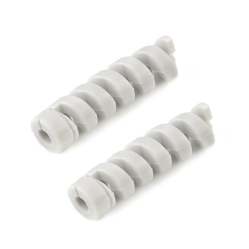 2 stuks universele kabelbeschermers voor telefoon, usb-oplaadkabelbescherming, anti-breuk beschermhoes, oortelefoonsnoeropwinder, kabelorganizer: Grijs