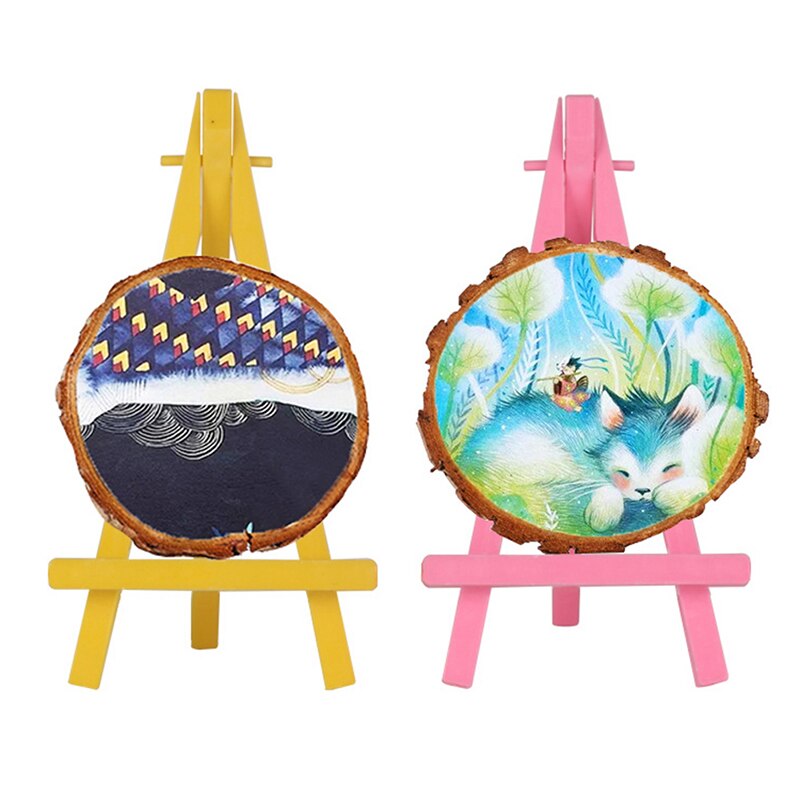 10pz treppiede per artista in legno pittura cavalletto treppiede in plastica colorata per foto pittura cartolina Schermo titolare cornice carina scrivania arredamento
