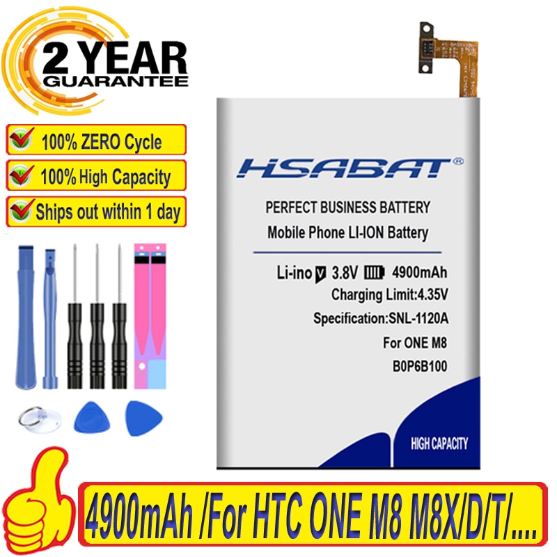 HSABAT 4900mAh B0P6B100 BOP6B100 Battery for HTC ONE M8 one 2 M8T M8X M8D E8 M8SW M8ST M8SD