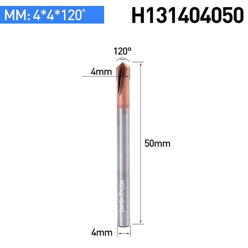 HUHAO 1PC Tungsten Carbide Straight Groove Chamfering Milling Cutter 60 /90 /120 Degrees CNC Tool For Engraving Machine End Mill: H131404050