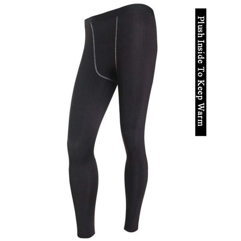 Caleçon long en peluche doux, épais et chaud pour homme, corsage moulant, pantalon thermique, vêtements de nuit: Noir / Xxl