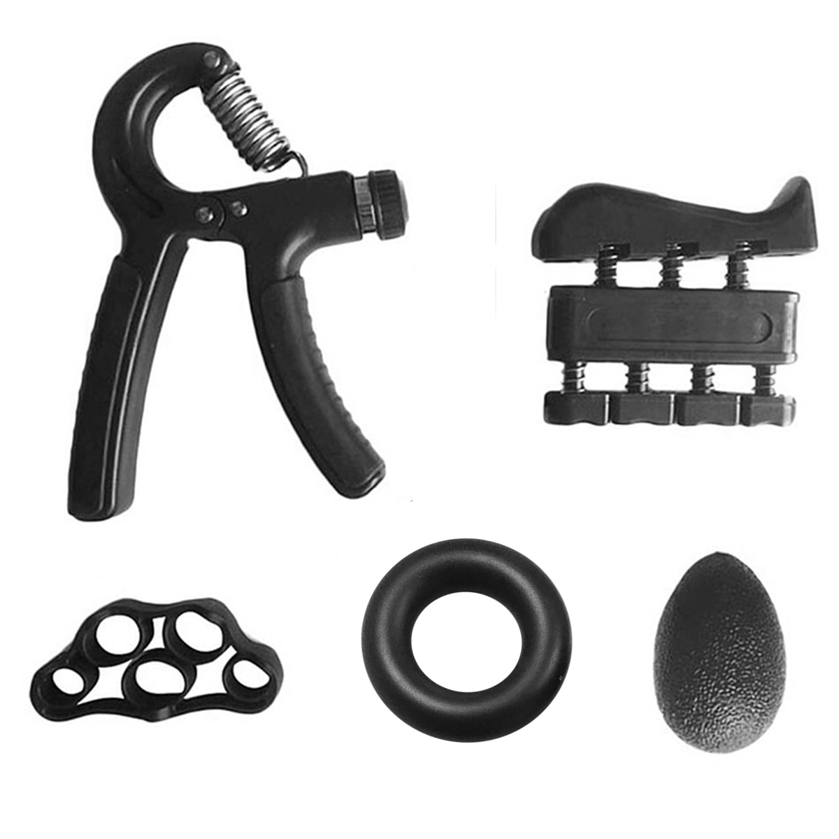 5pcs/Set Resistance Bands Hand Grip Strengthener Set Workout Kit Forearm Training Ring Adjustable Hand Gripper Finger Pow Ball