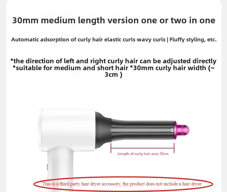 Lockenstab-aufsatz für xiaomi mijia haartrockner,  h501/ h501se trocken- und styling-aufsätze: Hellgrau