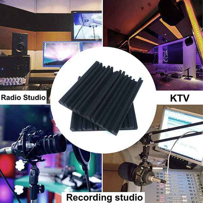 6Pack Groove Akoestische Foam Studio Opname Plafond Geluiddichte Panelen Geluidsabsorptie Tegels 15Inch X 15Inch X2inch