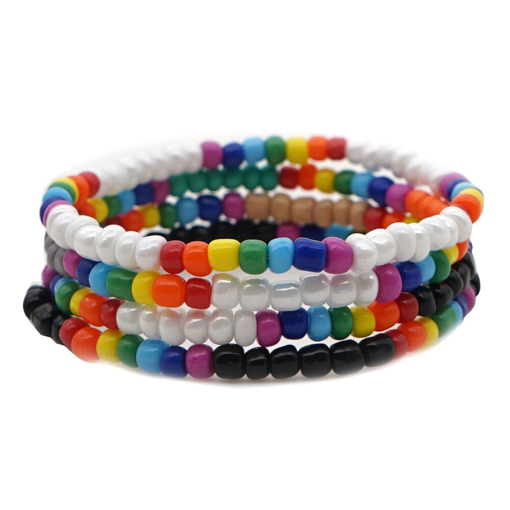 Go2 boho regenboog bohemian zaadkralen armband voor dames zomer handgemaakte sieraden elastische japanse kraal