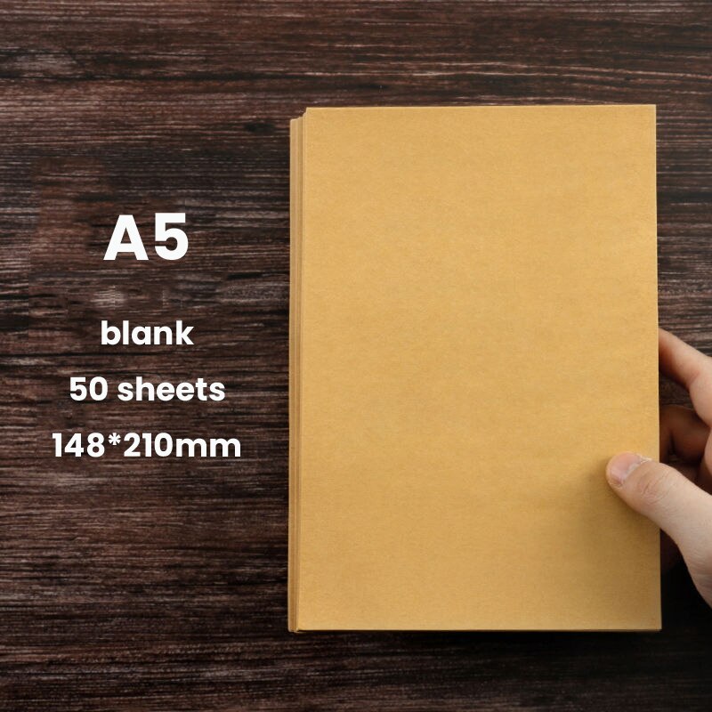 Vintage Kraft Paper Writing Letter Stationery 50 Sheets A4/B5/A5 Romantic Note Craft Paper Painting Packaging Paper: A5 Blank