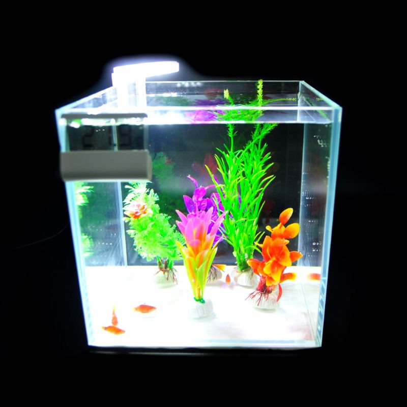 Eu 100-240V Led Clip-On Aquarium Aquarium Verlichting Lamp Wit Licht