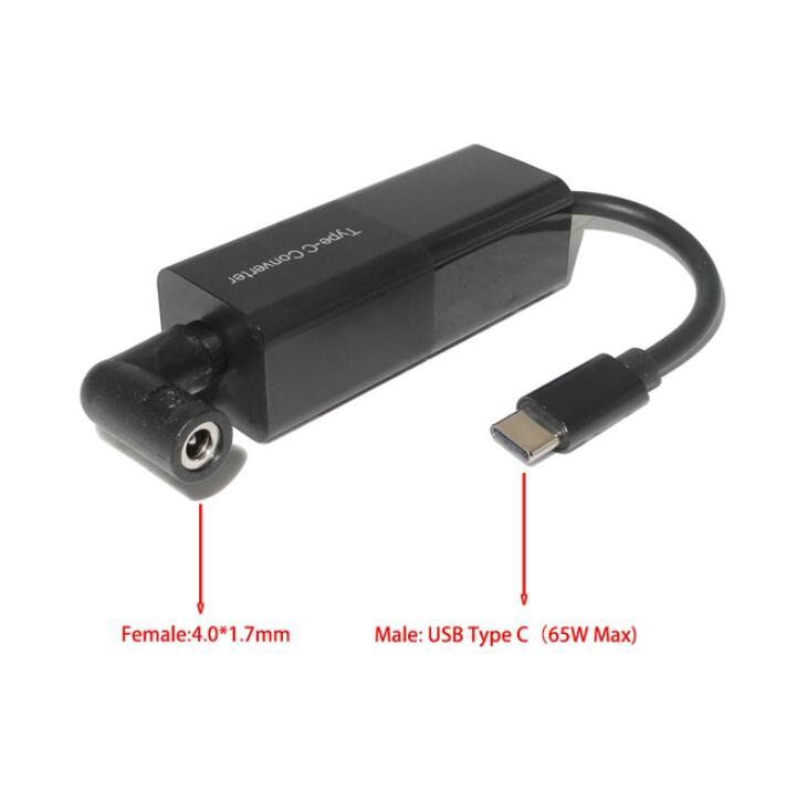 Usb Type C Converter Power Adapter Male Dc Jack Plug to 5.5*2.1 4.0*1.7 7.4*5.0 4.5*3.0mm Female 65W Adapter for Laptops: 4.0-1.7mm Female