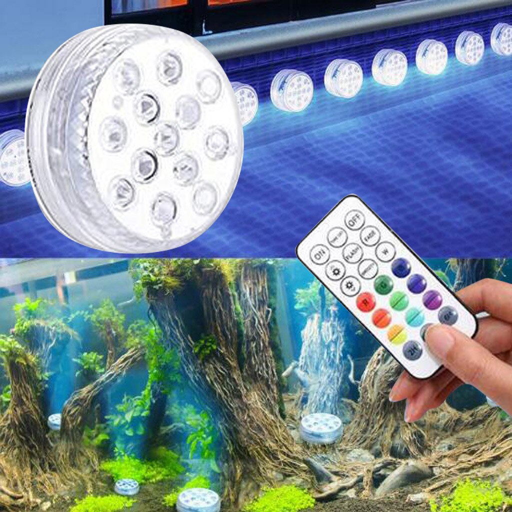 13 LED Lights Waterproof Remote Decoration Pool Pond Centerpieces Foundation
