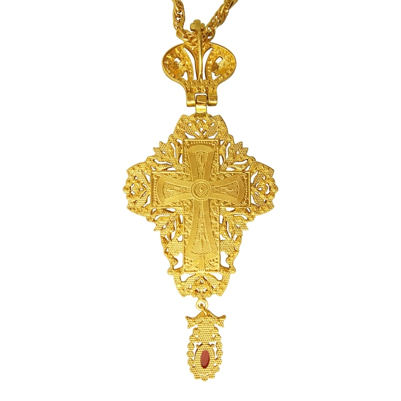 jeweled and enameled pectoral cross chain Jesus crucifix pendants Christian Clergy Pendant Priest Episcopal Orthodox icon