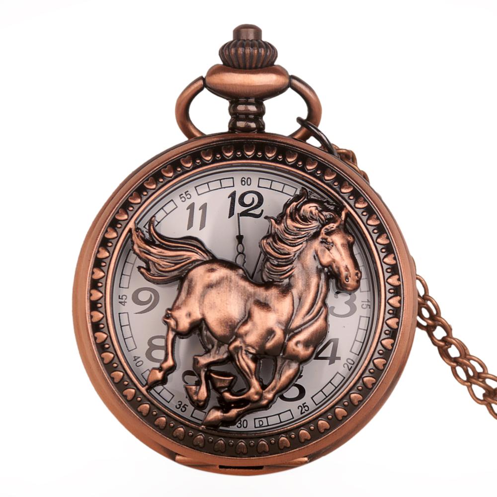 Vintage steampunk hul hest quartz lommeur hvid skive lommeure til mænd kvinder ure unisex halskæde kæde