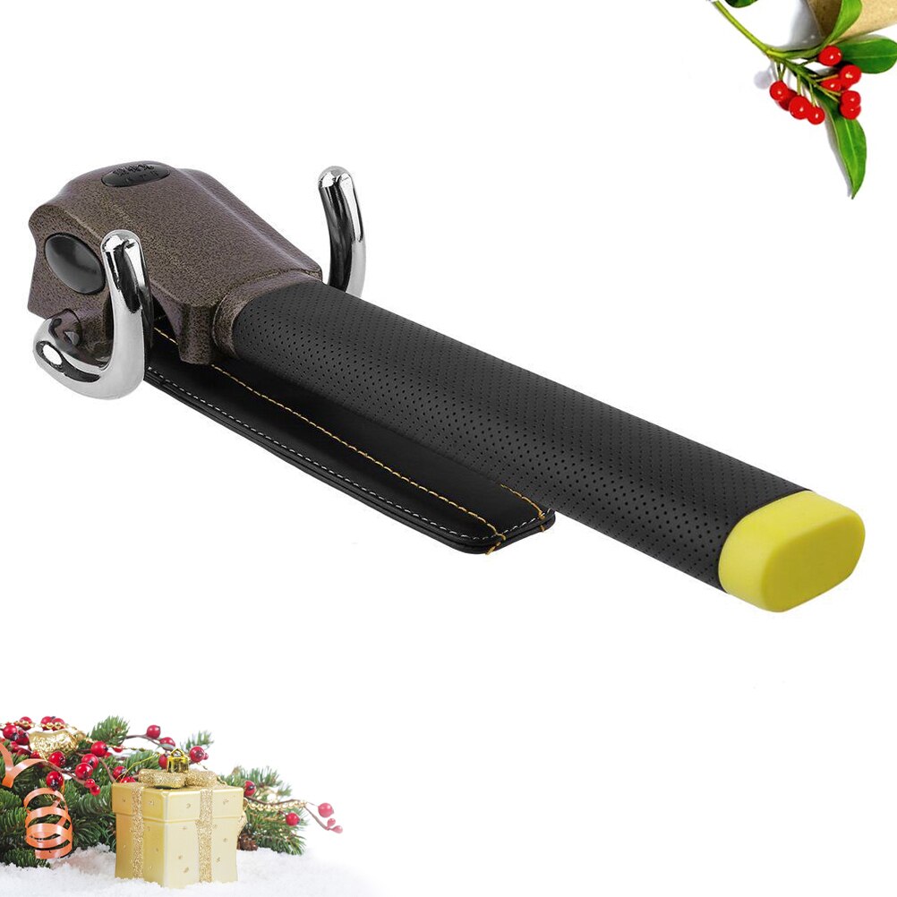 Aluminum Alloy Car Steering Wheel Lock Foldable Steering Lock Useful Anti-Theft Car Locks (Black)