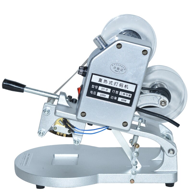 Máquina de marcado de fecha Manual, impresora de etiquetas, codificación Térmica Directa, codificador de cinta, DY-8 con caracteres