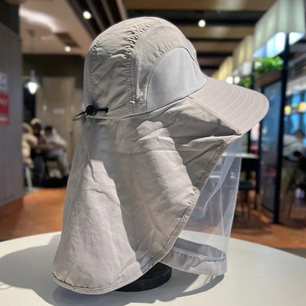 Chapeau de Pêche avec Filet Anti-Moustiques - Chapeau Soleil Pliable pour Randonnée Extérieure - Protection Insectes Unisexe