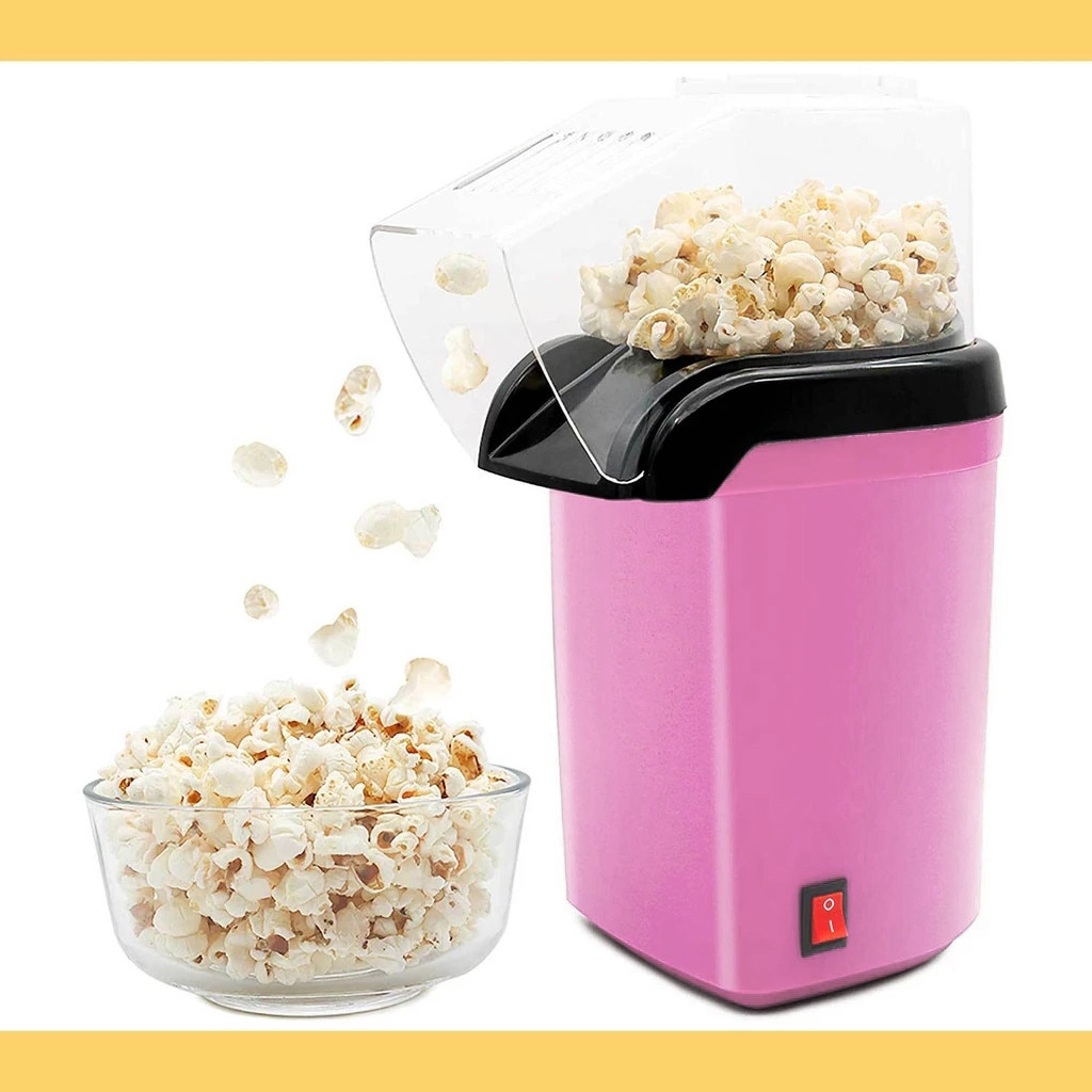 Kökstillbehör hushållsbarn automatisk popcornmaskin rosa mini liten majspopcornmaskin köksprylar #g30