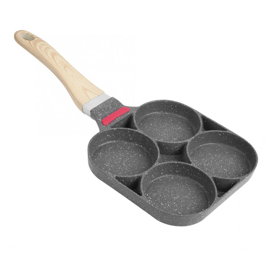 Viergats keuken ontbijt pannenkoekenpan aluminium koekenpan mal voor hamburger met handvat multifunctionele nons: B