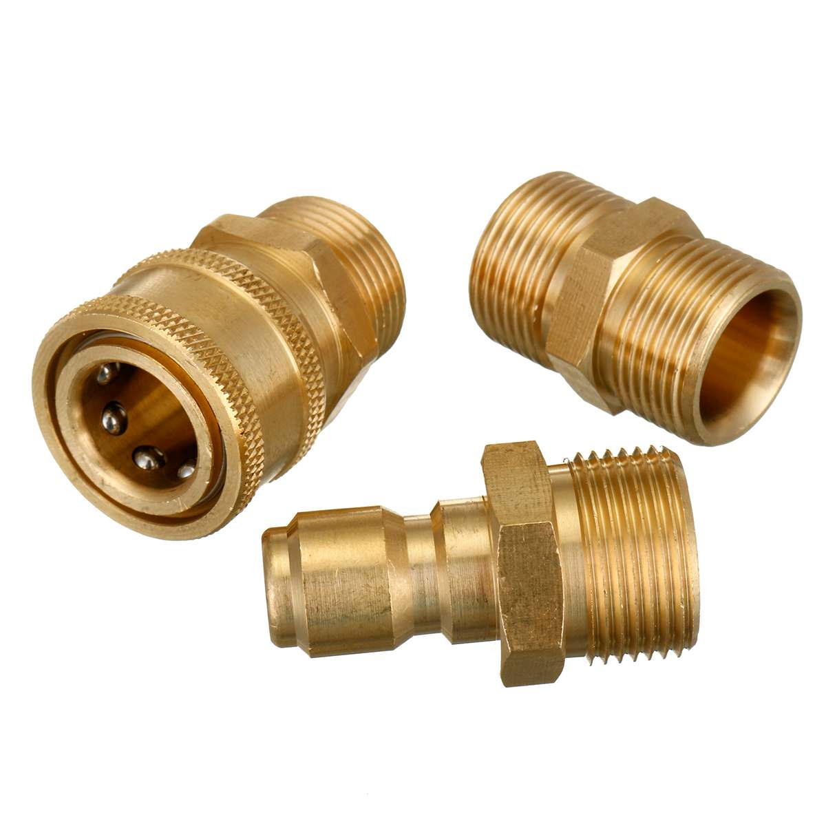 22mm 3PCS M22 To 3/8 Quick Release Pressure Washer Hose Coupling fitting Connector Replacement Garden Tool