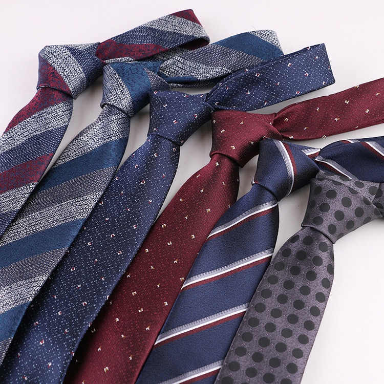 7cm slips kostym randig bankett slips brudgum man gentleman bröllopsklänning jacquard slips gravatas para homens