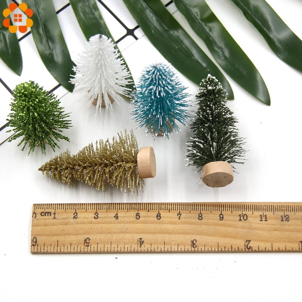 10 stks/partij 6 CM Kerst Bomen Kleine Pine Bomen Mini Bomen Geplaatst In De Desktop Thuis Kerst Decoratie Kinderen levert