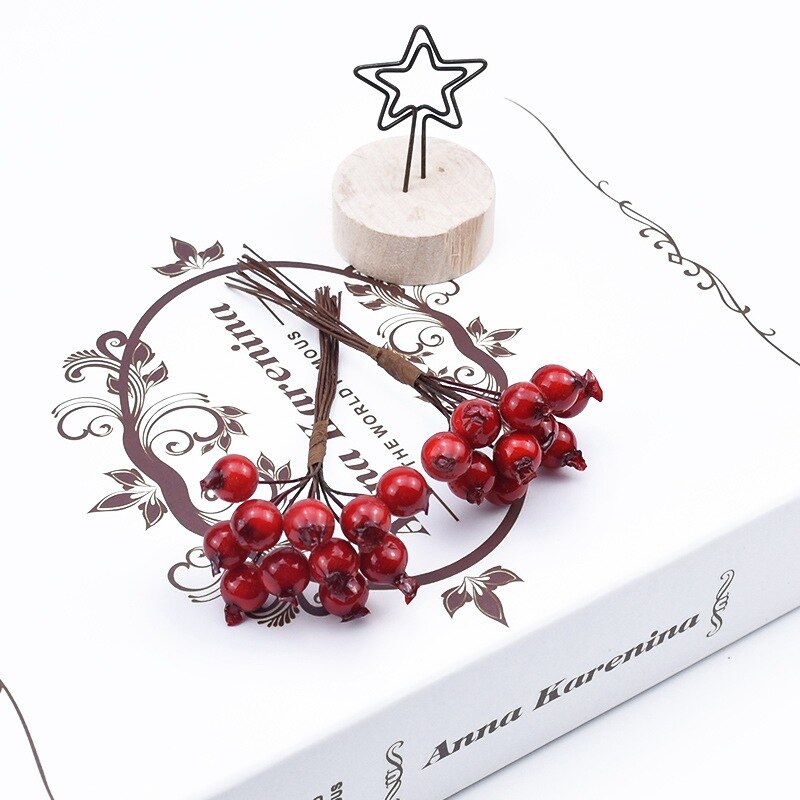 20 stk pe kirsebærfrugt kunstige planter diy box julepynt til hjemmet scrapbooking dekorative blomster kranse: 6