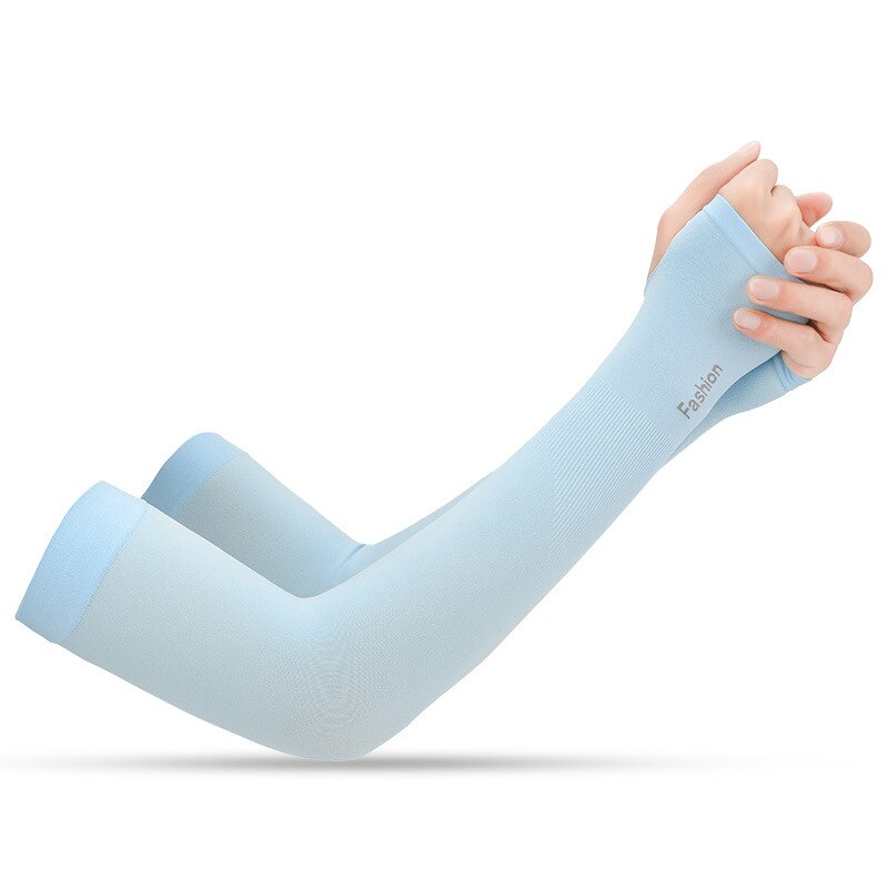 Sports Arm Compression Sleeve Cover Basketball Cycling Warmer Summer Running UV Protection Breathable Volleyball Sunscreen Bands: Blue