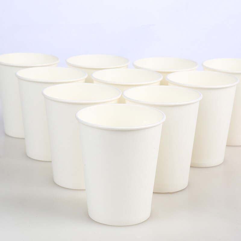 100 Stks/pak 250Ml Zuiver Wit Papier Cups Wegwerp Koffie Thee Melk Cup Drinken Accessoires Feestartikelen