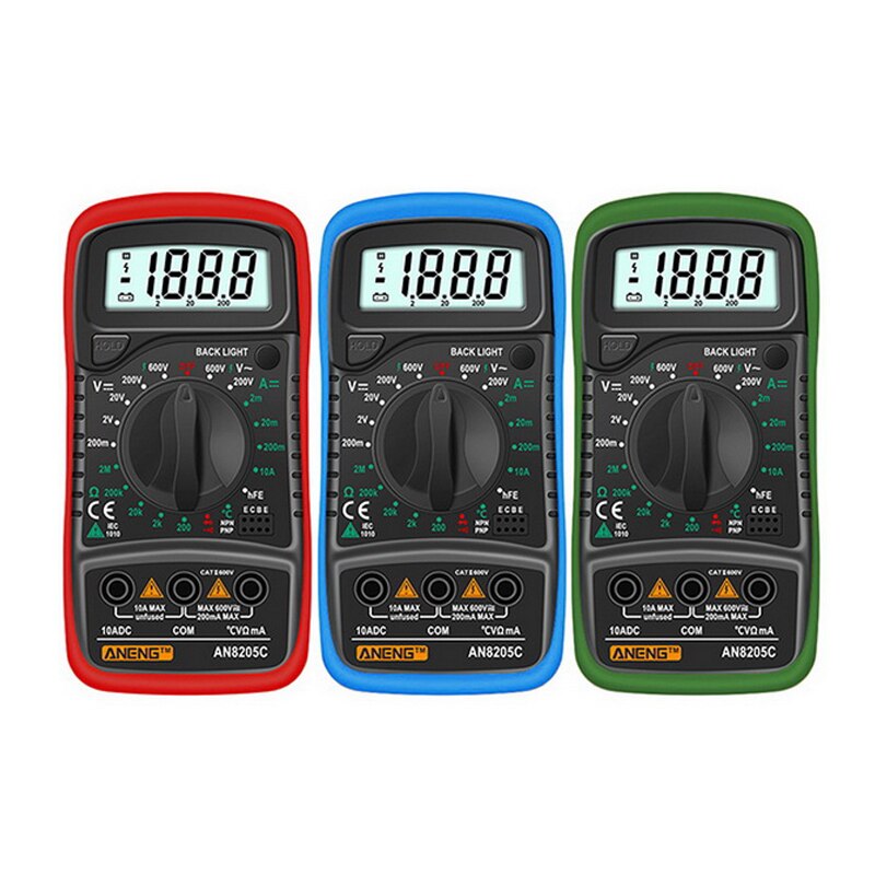 1PC Digital Multimeter AC/DC Ammeters Volt Ohm Tester Meter Multimetro With Thermocouple LCD Backlight Portable