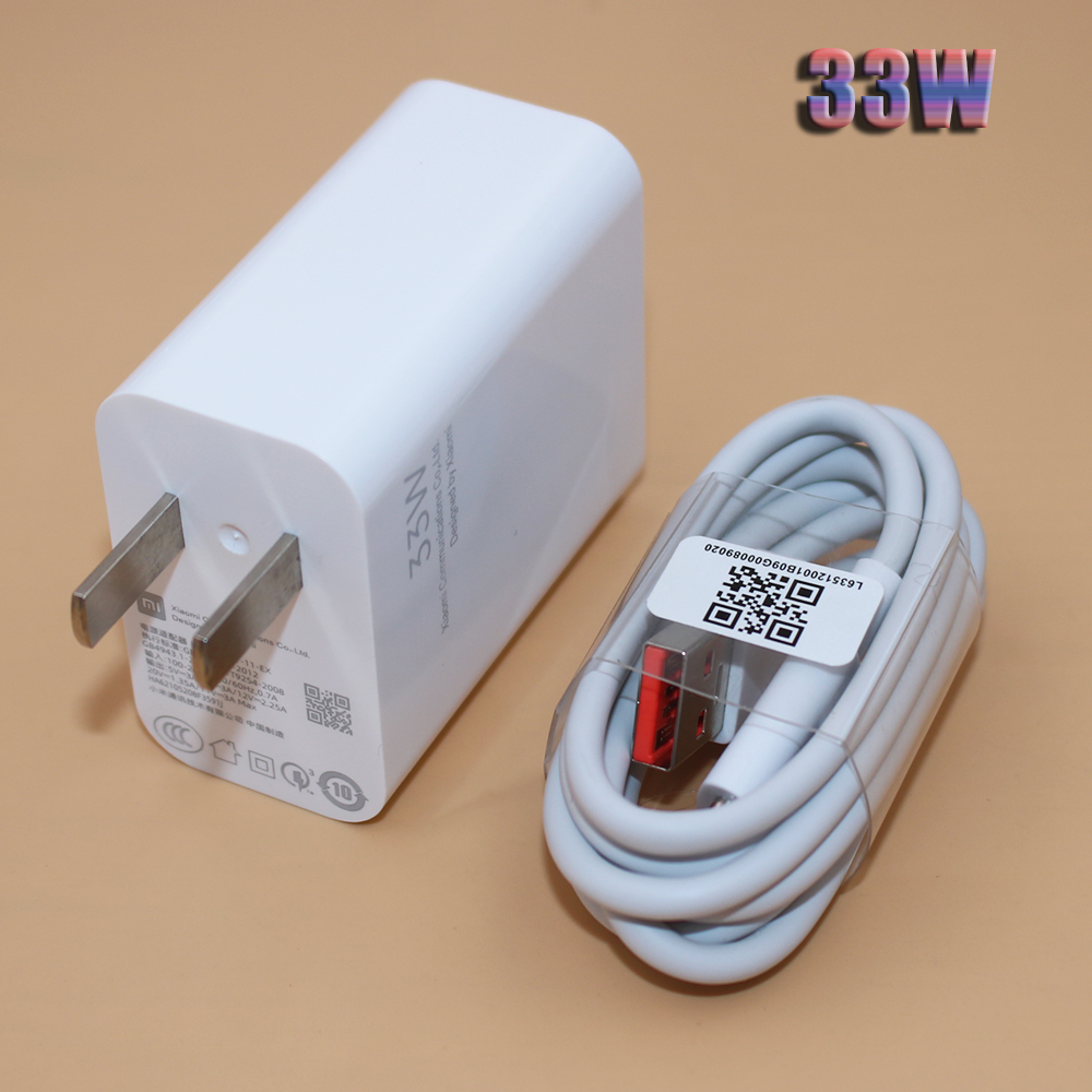 For Xiaomi Redmi Note 11 Pro Charger 33W Turbo Charge Fast Charging Adapter For Mi 12 11 Ultra 10 9 Poco X3 M3 K30 +Type C Cable
