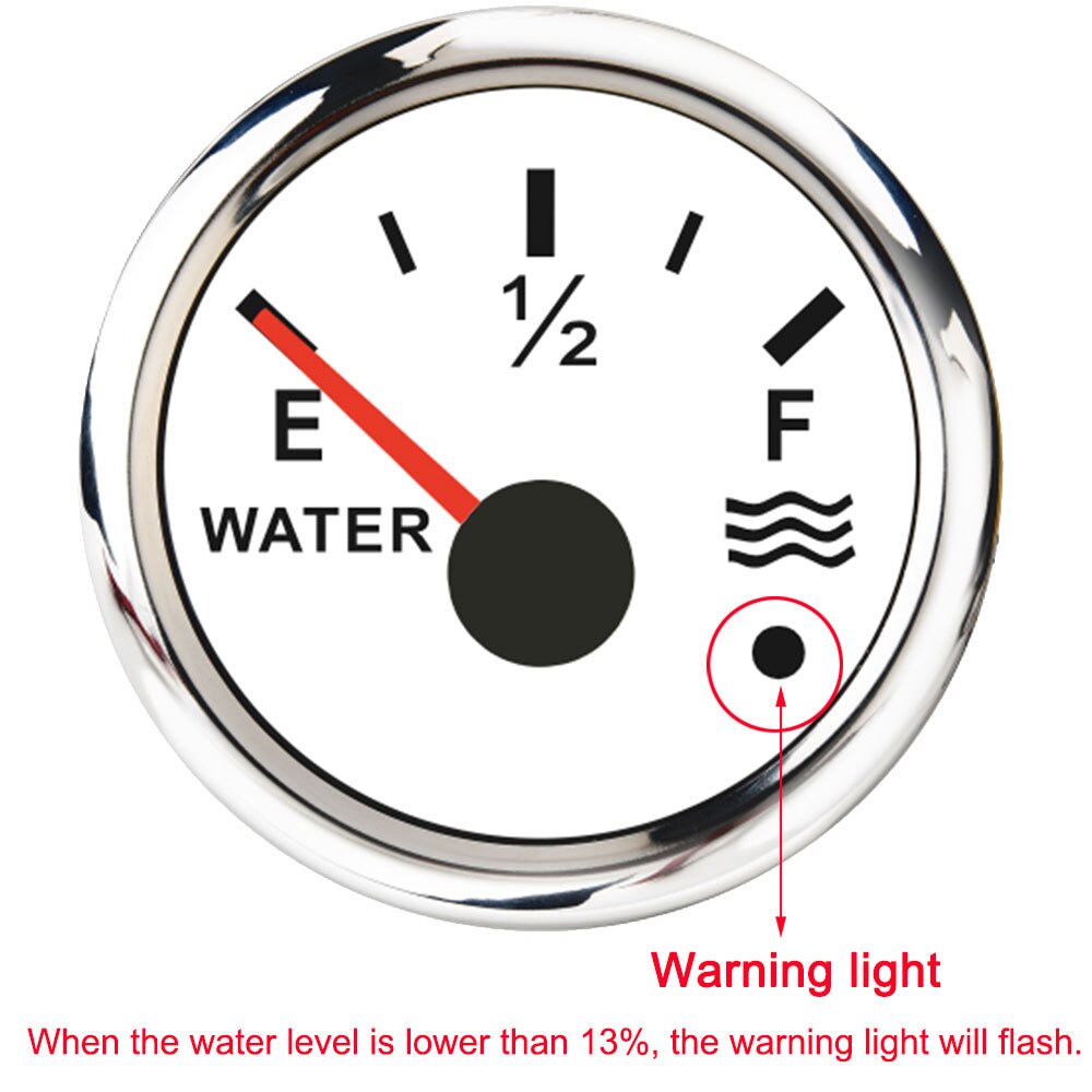 Stainless Steel 52mm Fuel Level Meter With Alarm And 200 250 300 350 450 mm Sensors Water Level Gauge Fit For 0~190 / 240~33 ohm