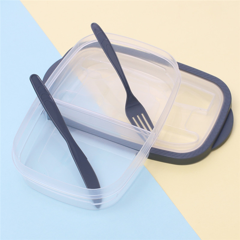 Plastic Bento Box Maaltijd Opslag Voedsel Prep Lunchbox 2 Compartiment Herbruikbare Microwavable Containers Home Lunchbox