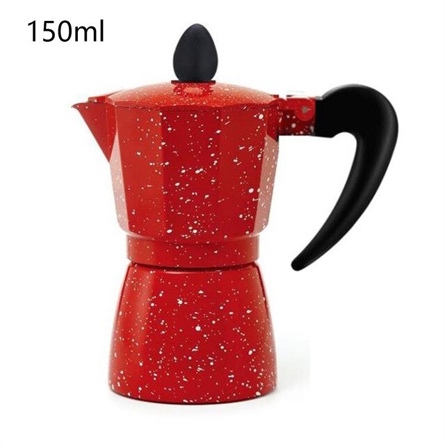150/300ml aluminium perkolator kaffebryggare spis topp kök café verktyg espresso kaffebryggare gas spis elektrisk keramisk spis: Rött strössel 150ml