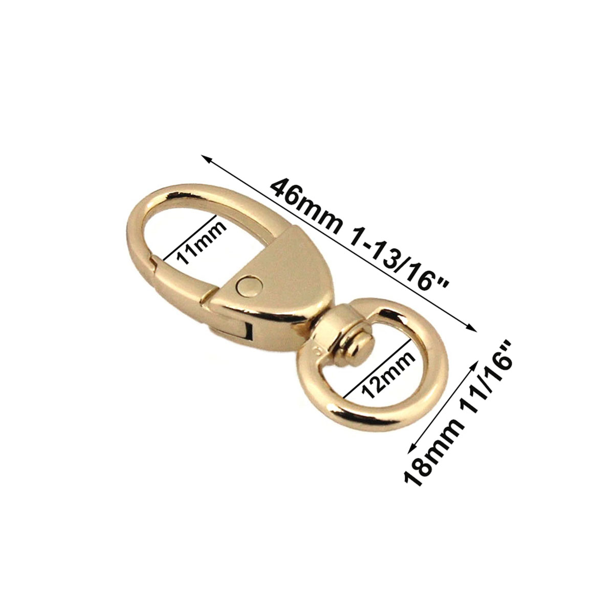 1pcs Metal Style Swivel O-ring Eye Snap Hook Trigger Clasps Clips for DIY Leather Craft Bag Strap Belt Webbing Keychain 12mm