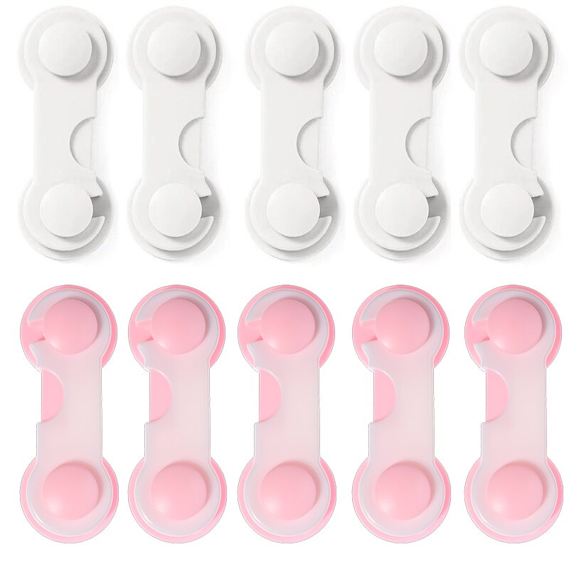 5/10 stücke Art Sicherheit Kunststoff Schrank sperren Baby Schutz Von freundlicher Sicher Schlösser für Kühlschränke Sicherheit Schublade Riegel: Weiß2 Rosa2