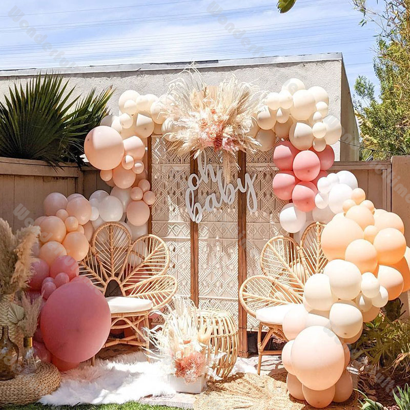 Matte Blush Balloons 5/10/12/18in Jungle Green Burnt Orange Balloon Garland Boho DIY Arch Kit Wedding First Birthday Decorations