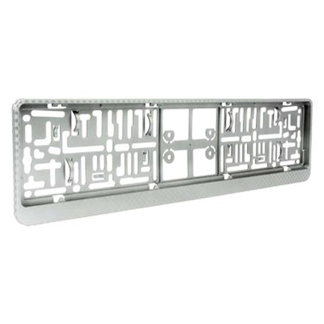 EXT25214 - Porta matricula coche carbon plata Dacar 3d BCCORONA
