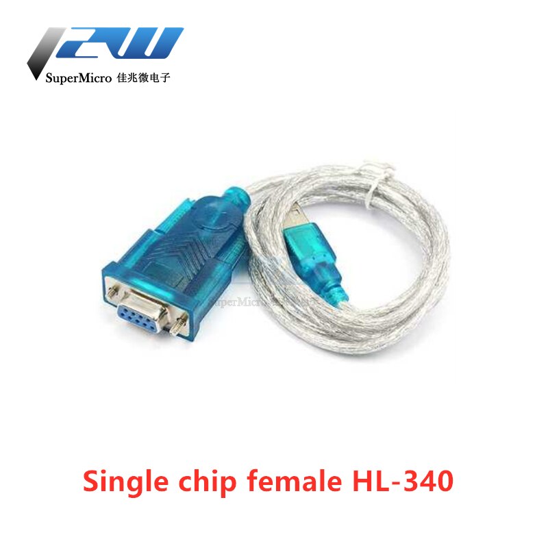 Usb til seriel port 9- pin til  rs232 ni-pin serielt kabel datakabel com port hl -340 chip converter: Enkelt kvindelig hl -340