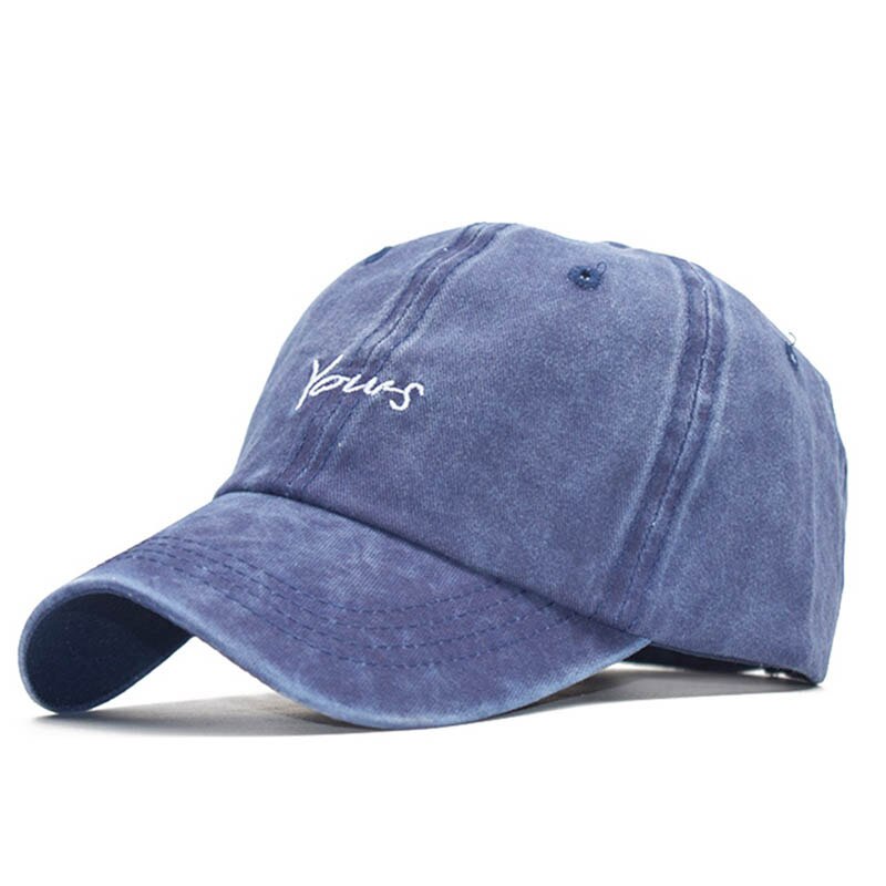 Doitbest vasket bomuld baseball cap hat til kvinder mænd mor far hat dine breve broderi udendørs sports hætter snapback: Marine blå