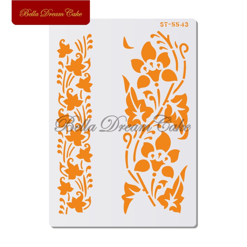 Flower Leaf Pattern Cake Stencil Plastic Layering Stencils DIY Scrapbooking Drawing Stencils Christmas Home Decoration Template