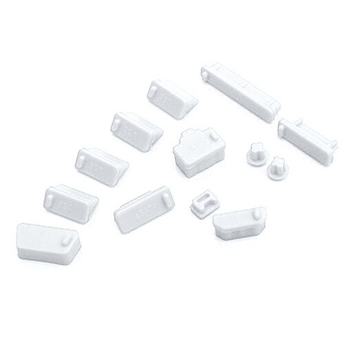 13 pçs universal portátil portátil notebook silicone anti poeira plug portas tampa de proteção rolha para usb acessórios do computador: WHITE