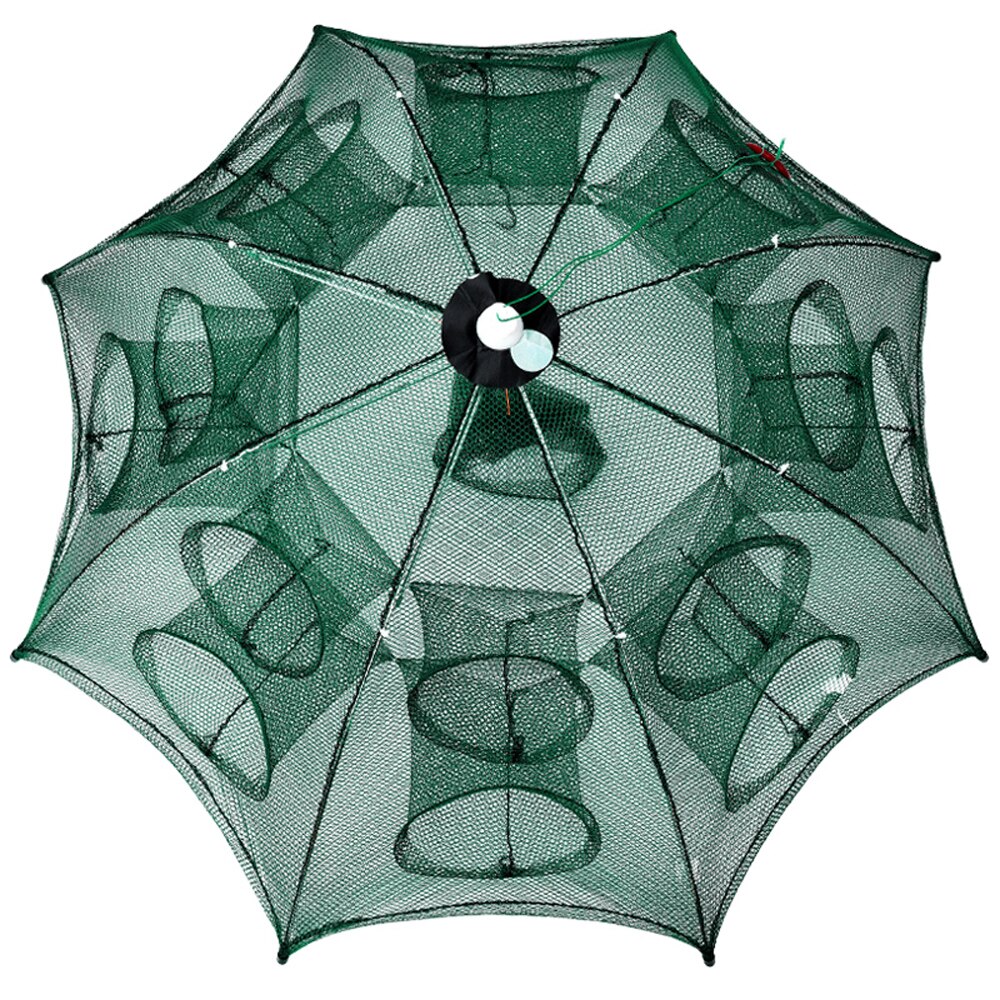 Nylon Steel 4-20 Holes Portable Hexagon Fishing Net for Crayfish Fish Automatic Trap Shrimp Carp Catcher Cage Mesh Net Crab Trap