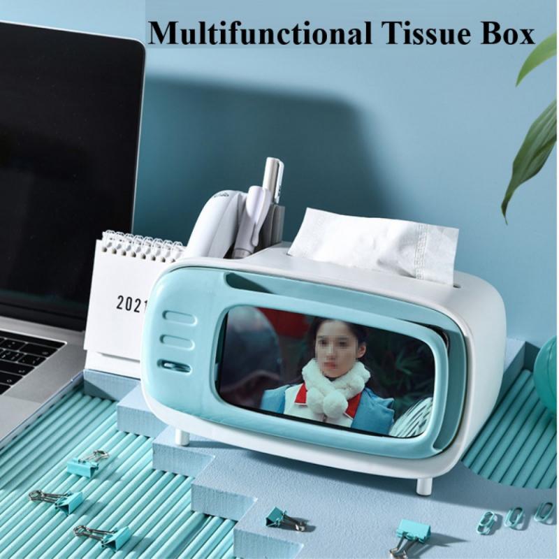 Phone Rack Multi-function Desktop Storage Box Phone TV Stand Coffee Table Remote Control Cosmetics Stationery Organization Home