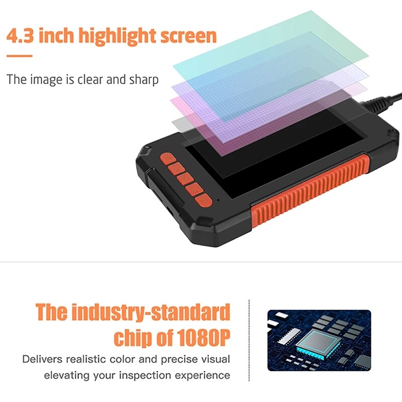 3.9Mm Industriële Endoscoop Camera 1080P Hd 4.3 &quot;Ips Scherm Pijp Afvoer Riool Duct Inspectie Camera IP67 Snake camera Met 32Gb