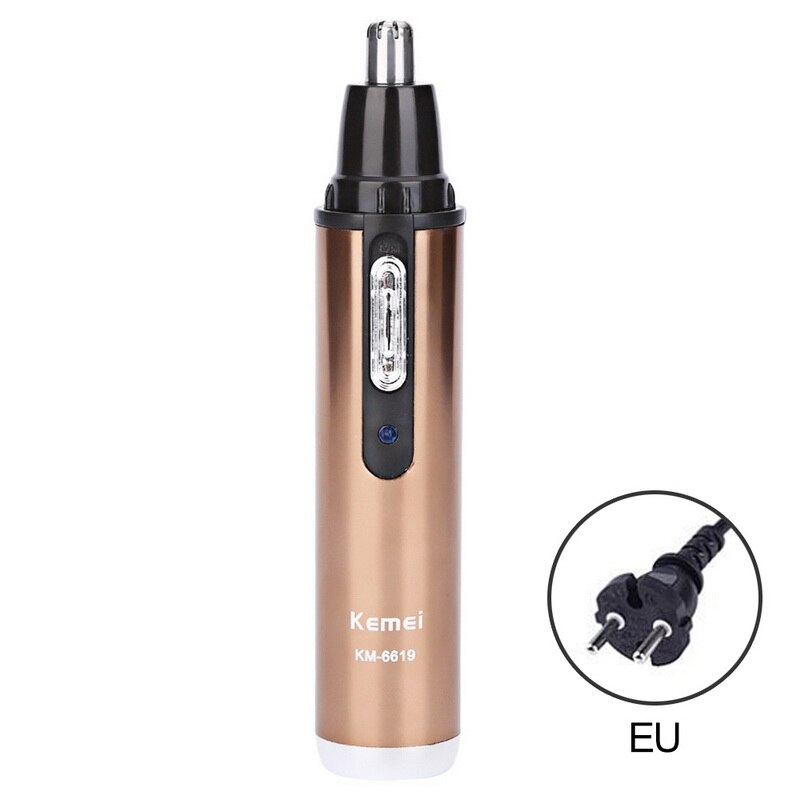 KM-6619 cuidado facial eléctrico Personal Trimmer de pelo para hombre mujer ceja, oreja nariz Trimmer Removal Clipper Shaver: Gold EU